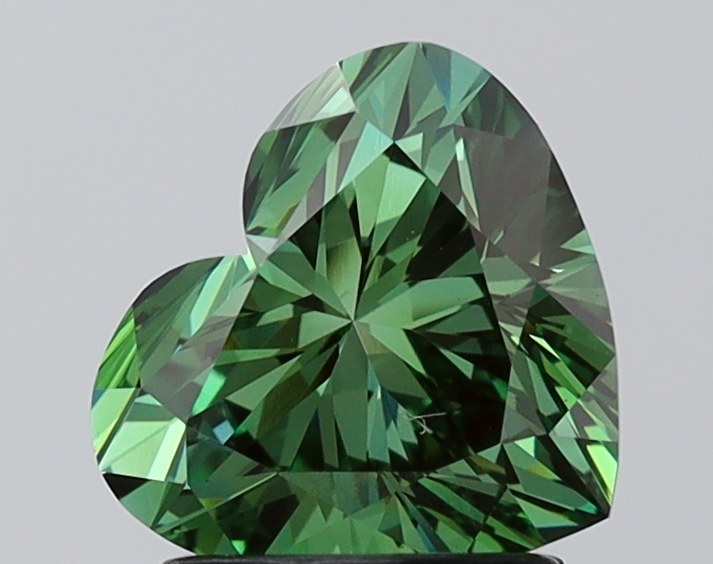 Heart 1.73 Fancy Vivid Green VS1