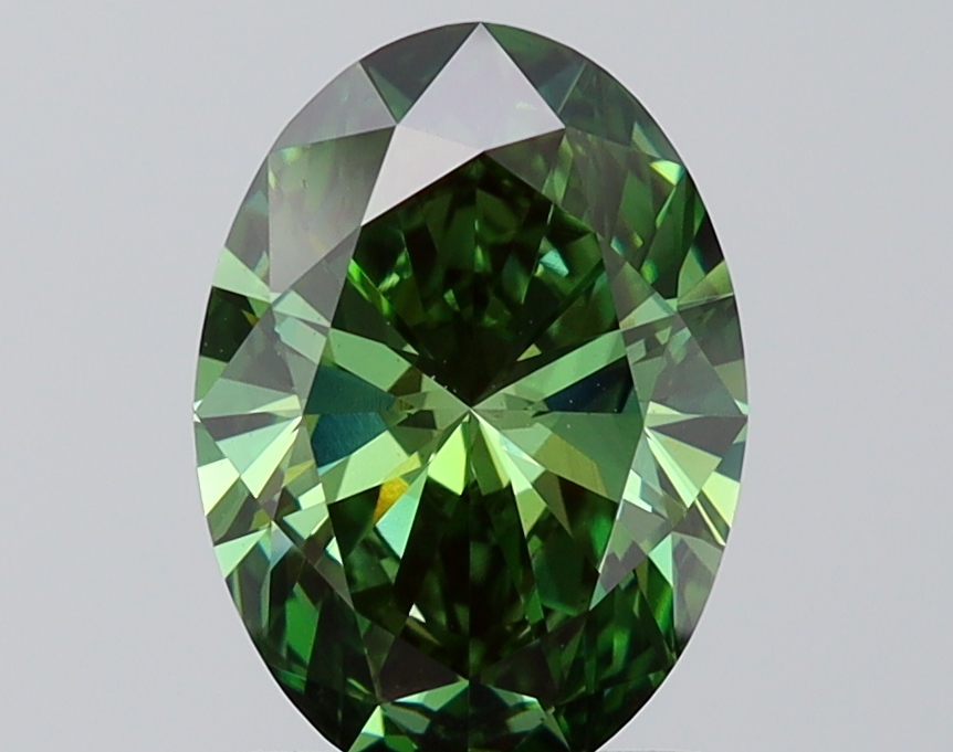 Oval  2.02 Fancy Vivid Green VS1