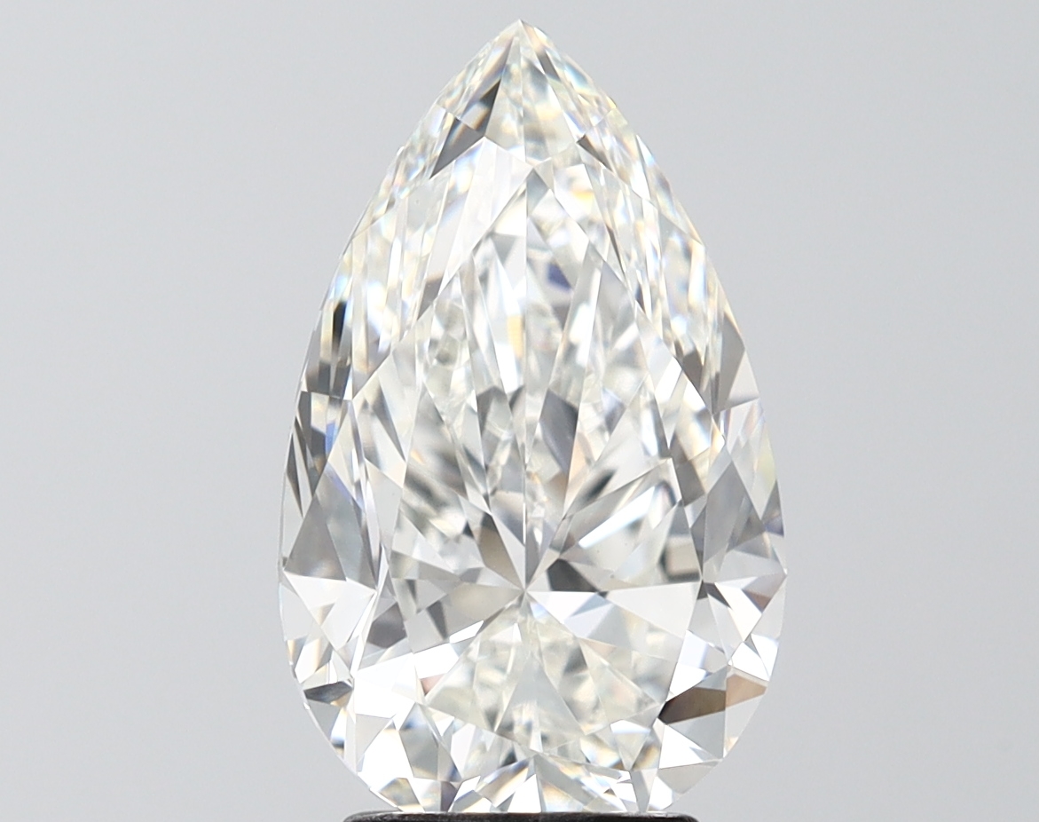 Actual 4 carat G Pear lab-grown diamond